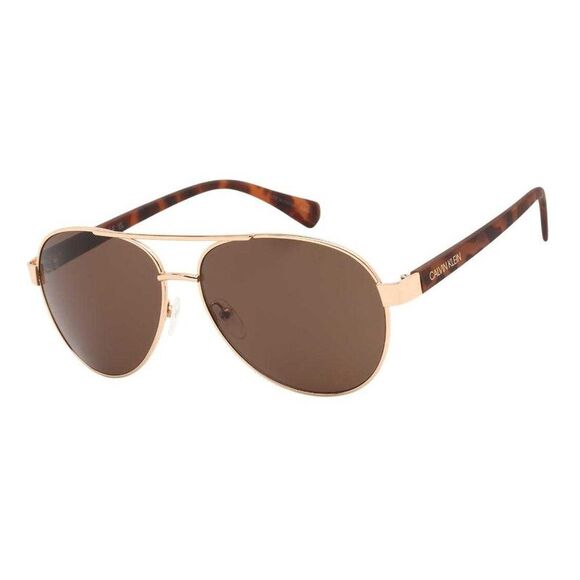 Calvin Klein Mens Pilot Sunglasses / Gold